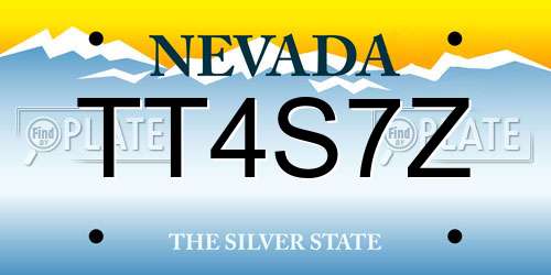 TT4S7Z Nevada License Plate