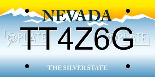 TT4Z6G Nevada License Plate