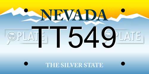 TT549 Nevada License Plate