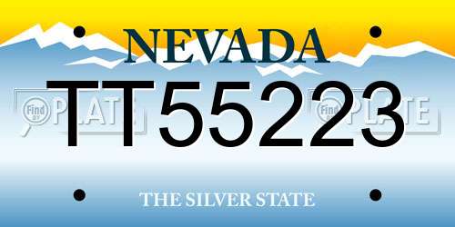 TT55223 Nevada License Plate