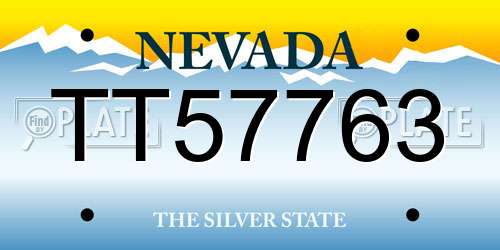 TT57763 Nevada License Plate