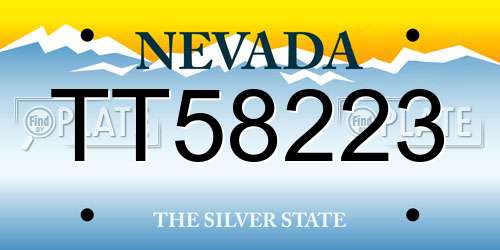 TT58223 Nevada License Plate