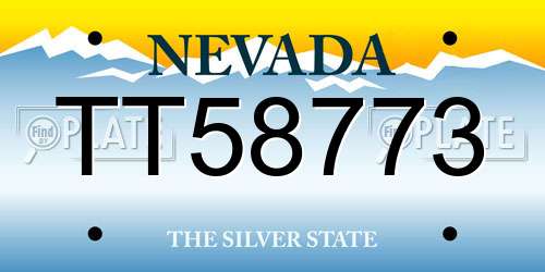 TT58773 Nevada License Plate