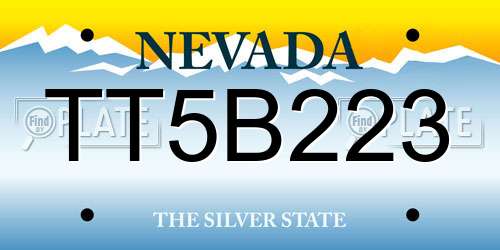 TT5B223 Nevada License Plate