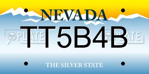 TT5B4B Nevada License Plate