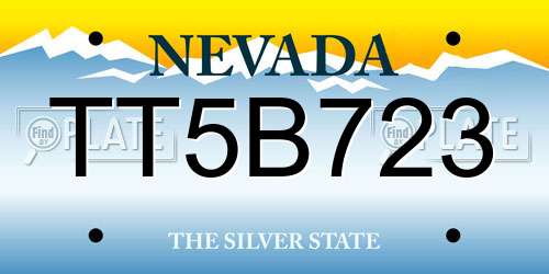 TT5B723 Nevada License Plate