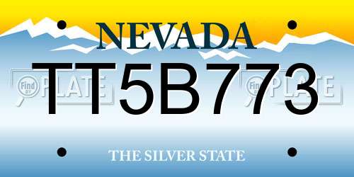 TT5B773 Nevada License Plate