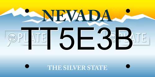 TT5E3B Nevada License Plate