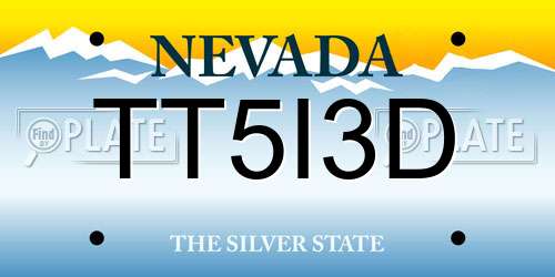 TT5I3D Nevada License Plate