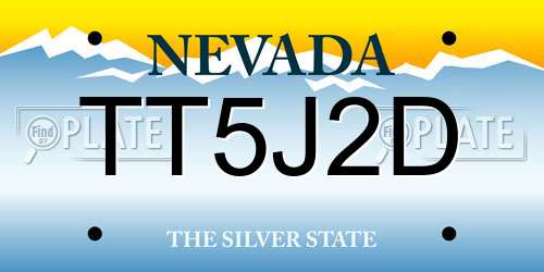 TT5J2D Nevada License Plate