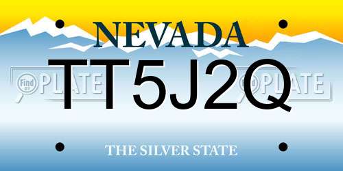 TT5J2Q Nevada License Plate