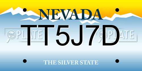 TT5J7D Nevada License Plate