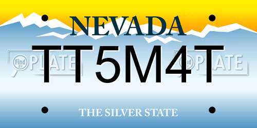 TT5M4T Nevada License Plate