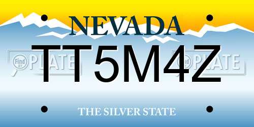 TT5M4Z Nevada License Plate