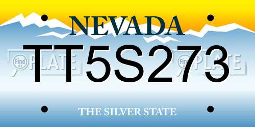 TT5S273 Nevada License Plate