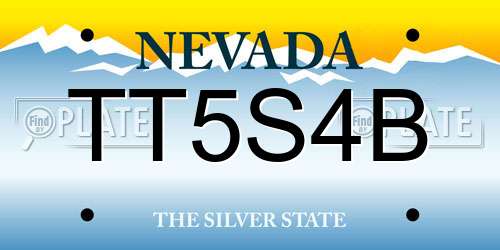 TT5S4B Nevada License Plate