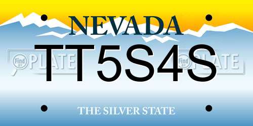 TT5S4S Nevada License Plate