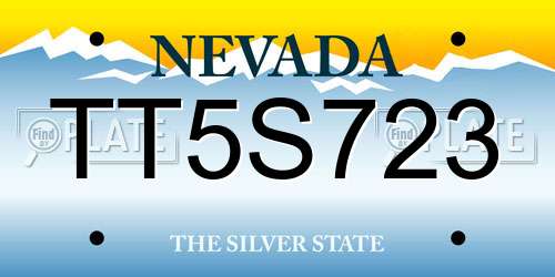 TT5S723 Nevada License Plate