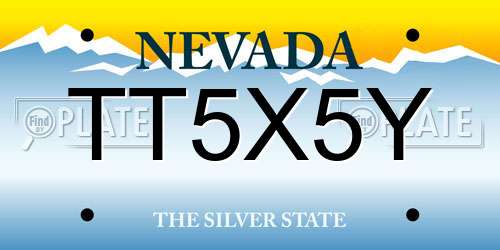 TT5X5Y Nevada License Plate