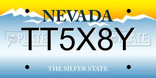 TT5X8Y Nevada License Plate