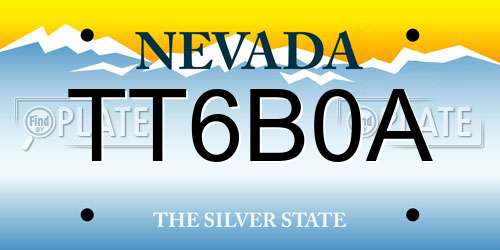 TT6B0A Nevada License Plate