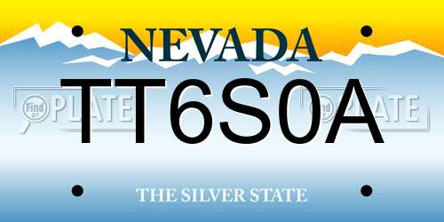 TT6S0A Nevada License Plate