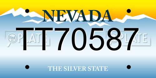 TT70587 Nevada License Plate