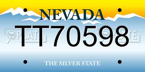 TT70598 Nevada License Plate