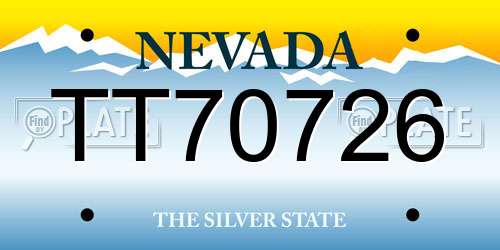 TT70726 Nevada License Plate
