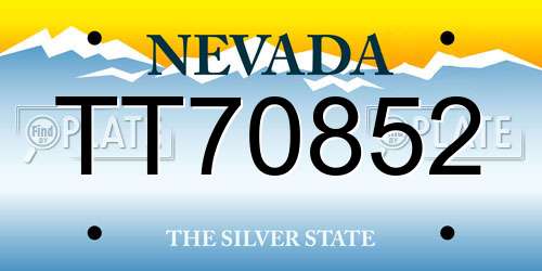 TT70852 Nevada License Plate