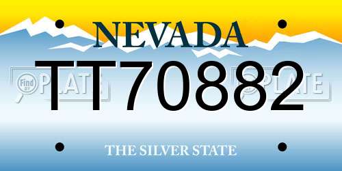 TT70882 Nevada License Plate