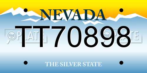 TT70898 Nevada License Plate