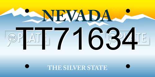 TT71634 Nevada License Plate