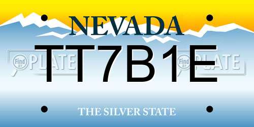TT7B1E Nevada License Plate