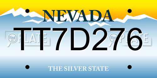 TT7D276 Nevada License Plate