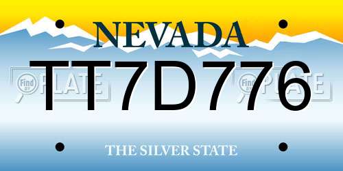 TT7D776 Nevada License Plate