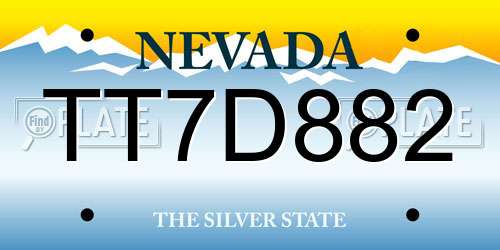 TT7D882 Nevada License Plate
