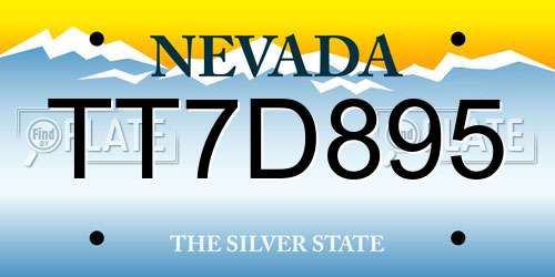 TT7D895 Nevada License Plate