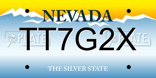 TT7G2X Nevada License Plate