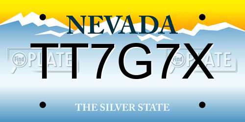 TT7G7X Nevada License Plate