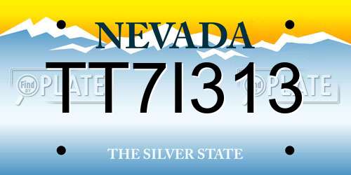 TT7I313 Nevada License Plate