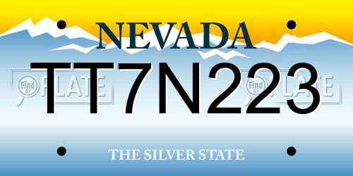 TT7N223 Nevada License Plate