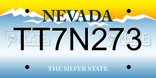 TT7N273 Nevada License Plate