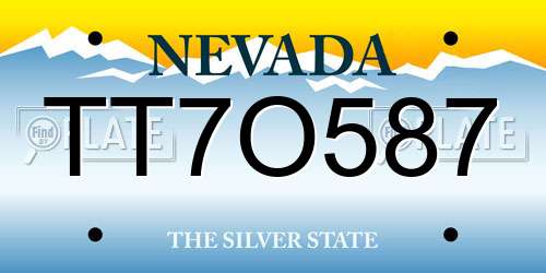 TT7O587 Nevada License Plate