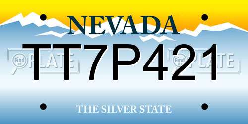 TT7P421 Nevada License Plate