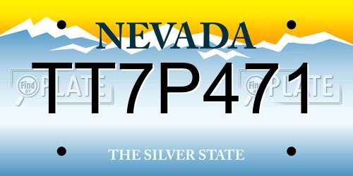 TT7P471 Nevada License Plate