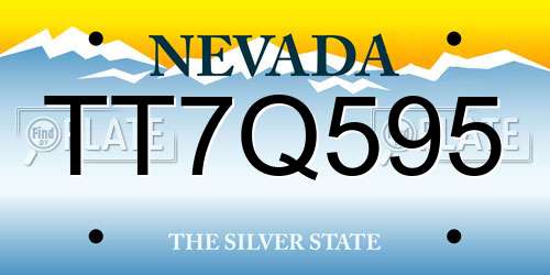 TT7Q595 Nevada License Plate