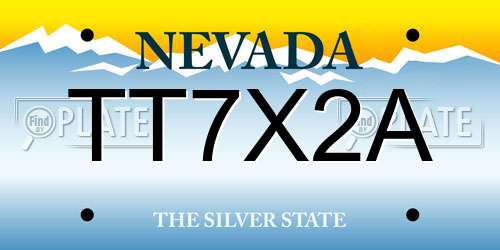 TT7X2A Nevada License Plate