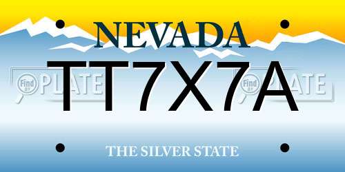 TT7X7A Nevada License Plate
