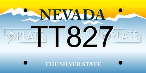 TT827 Nevada License Plate
